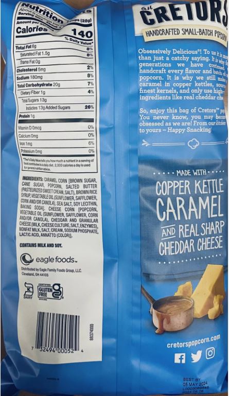 G.H. Cretors Handcrafted Small-Batch Popcorn Cheese & Caramel Mix 7.5 oz Bag