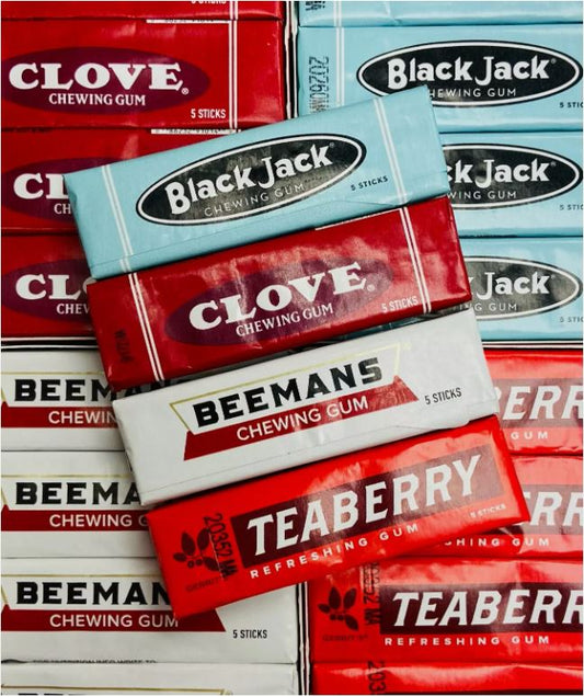 Gerrit's - CLOVE- BEEMANS- BLACK JACK - TEABERRY - Nostalgic Chewing Gum - 12pks